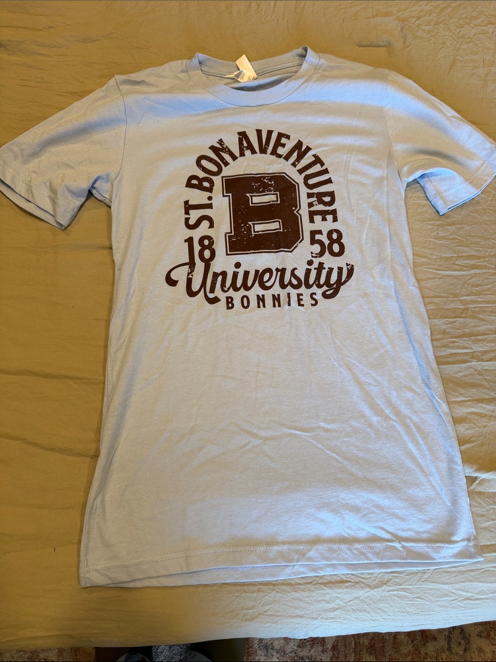 Bella Canvas Light Blue Short Sleeve Tee with Brown University Graphic